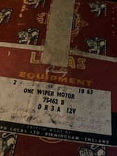 Lucas 75462 B Wiper Motor D R 3 A 12v