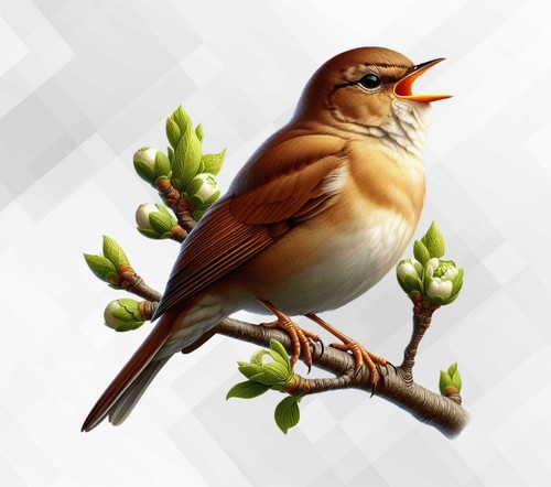 Nightingale bird wall - bird,