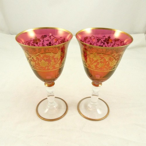 Murano style red amber gold - murano,