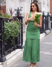 Zara green pleated knit - zara,