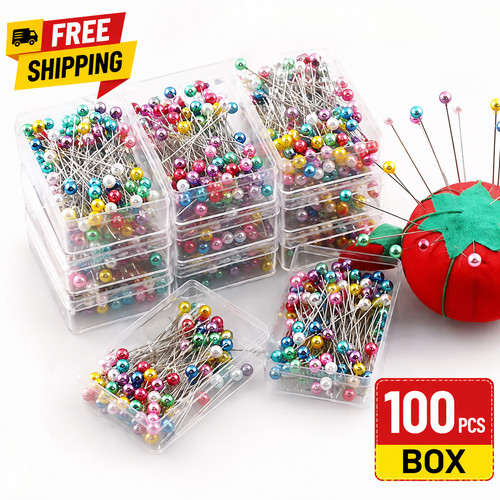100 sewing pins multicolor - pins,