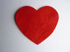 4 x RED FELT HEART DIE CUT SHAPES APPLIQUE BUNTING DECORATION