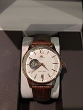 Orient Bambino Openheart - White Dial Brown Leather Strap