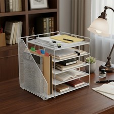 Mesh Home Office School Paper Tray Letter Shelf Pencils Pens Memo Holder Filing