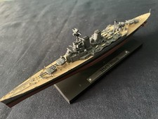A 1/1000 scale diecast model of the British battlecruiser HMS Hood On Plinth Vgc