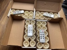 40 X Flameless LED votive Candles  With 40x Frosted Glass Candle Holder