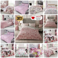 Pink Duvet Set Flowers Bedding