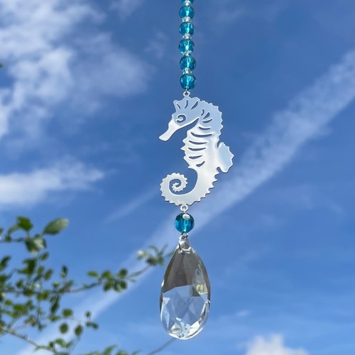 New seahorse turquoise - seahorse, blue