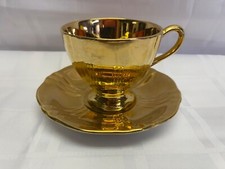 Royal Winton Fine Bone China Teacup and Saucer Set Heavy Gold Gilding