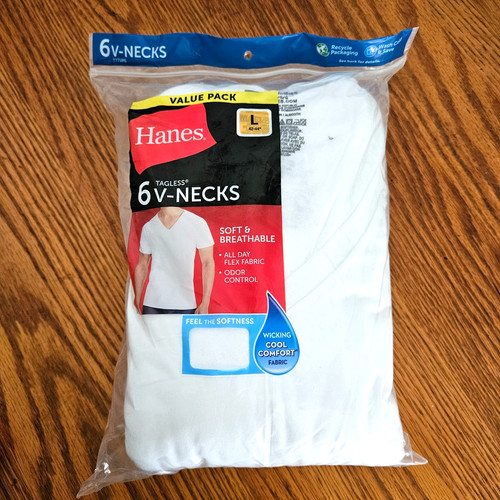 Hanes tagless neck - hanes, v-neck