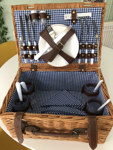 Wicker picnic basket for - basket, 4