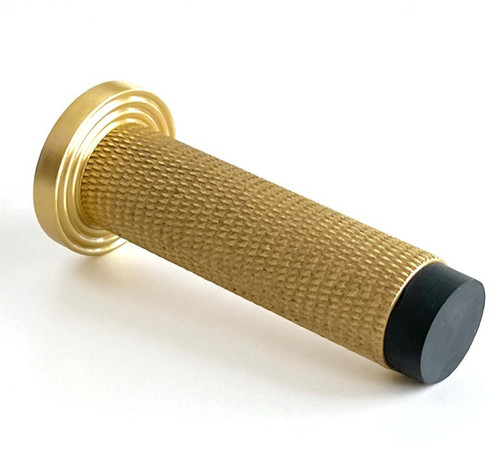 Satin brass knurled - knurled, stop