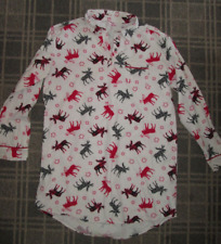 CANADIANA LADIES SIZE S/P 6-8 NIGHTGOWN NIGHTSHIRT Vintage flannel REINDEERS
