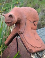 Cat Roof finial 90° angled decorative ridge tile frost proof stone ornament