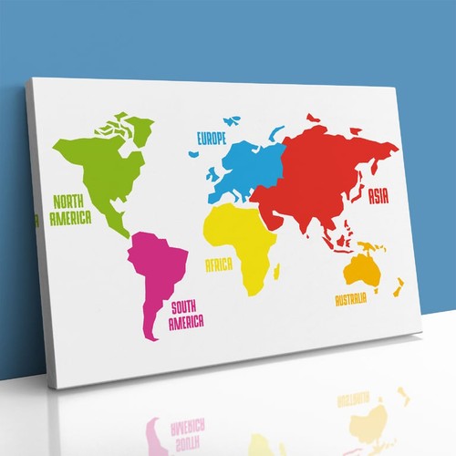 World map continents colours - continents,