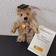 Steiff Miniature Teddy Bear 10cm Plush w/Cap Hat Rare Tiny Collector Toy