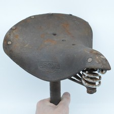 Brooks B83 Men's Vintage Brown Leather Cycle Saddle Bike Seat Seatpost Retro