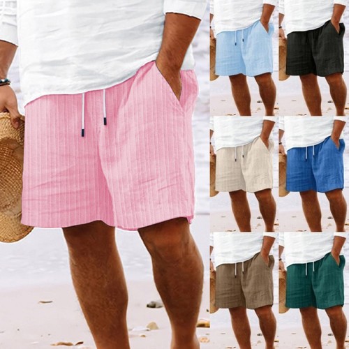 Mens cotton linen - linen, shorts