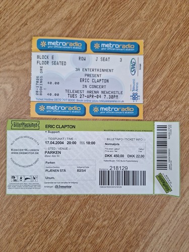 Eric clapton ticket stubs - 2,