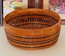 Vtg Basket Bamboo Wicker 10"