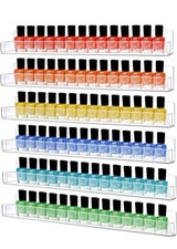 12 Pack Clear Wall Mounted Shelf Holder,Acrylic Nail Polish Racks Display Storag