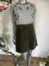 JOULES Womens Cord Skirt Hannah Size 10 14 Khaki Green With Pockets NEW OC84