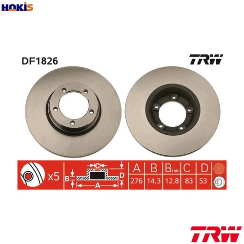 Brake disc df1826 - 2x, for