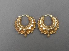 Vintage 9 carat gold Creole Gypsy hoop earrings nice quality boho look 4g