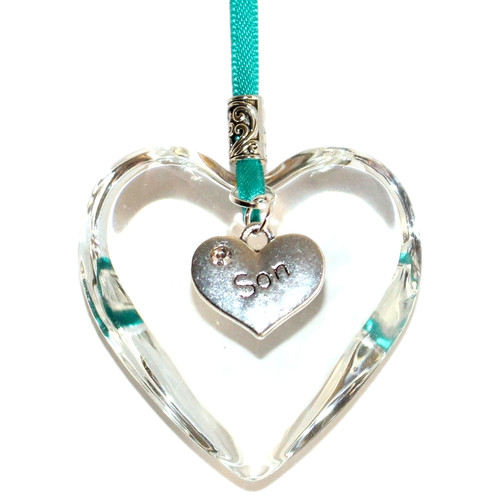 Solid glass heart - heart, son