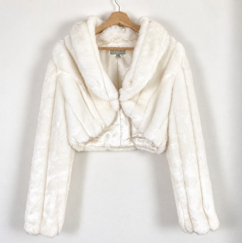 Vintage white faux - faux, fur
