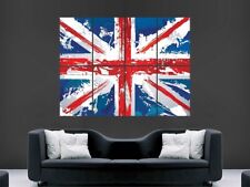 UNION JACK POSTER UJ BRITISH FLAG VINTAGE WORN LOOK HUGE  ART  PRINT LARGE GIANT