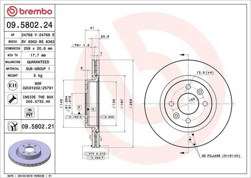 Brembo 5802 brake discs - brembo,