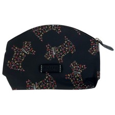 Radley London Dog Black Patterned Purse Make Up Bag ID Coin Cash Card Used Women