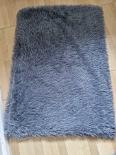 Beautiful Grey Blanket  Double Size Faux Fur & Fleece Ex Cond'n