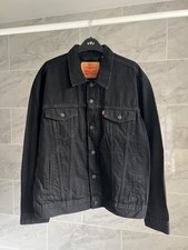 Levis Mens Denim Trucker Jacket - Large - Black