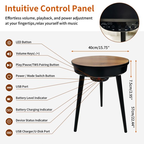 Smart end table with - end,