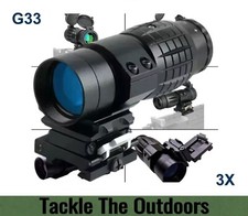 3x Magnifier Scope Tactical Quick Release 20mm Flip To The Side Auxiliary Sight