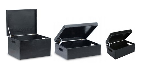 Wooden box storage black - box,