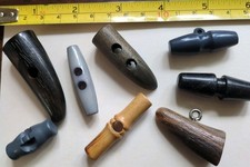 Toggle Buttons for Knitters Reclaimed From Old Garments Various Colours Plastic