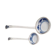 2 x Booths - Blue Dragon - vintage oriental style gilded pottery ladles (11)