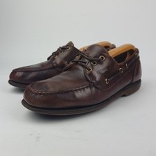 Sebago Mens Brown Leather Foresider Deck Boat Shoes Three Eye UK 8