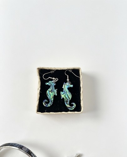 Paua shell iridescent seahorse - paua,