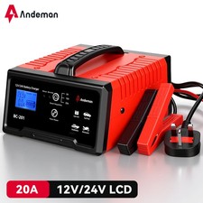 12V/24V 20A Smart Car Battery Charger Pulse Repair Lifepo4 Lead-Acid AGM Tool