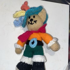 Jean Greenhowe PUSS IN BOOTS soft toy plush cuddly 24cm Hand Knitted Doll J