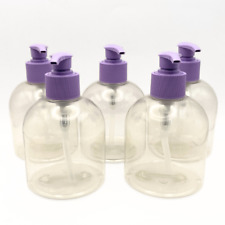 Empty Bottles Purple Pump Dispenser Clear Lotion Shampoo Any Amount UK 300ml
