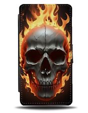 Fire Skull Flip Wallet Case