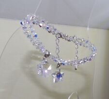 *SPARKLY CLEAR AB SWAROVSKI ELEMENTS CRYSTAL ADJUSTABLE BRACELETS WITH CHARM ⭐
