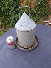 Vintage ELTEX Galvanised Chicken Poultry Water Drinker Feeder 1 Gallon Capacity