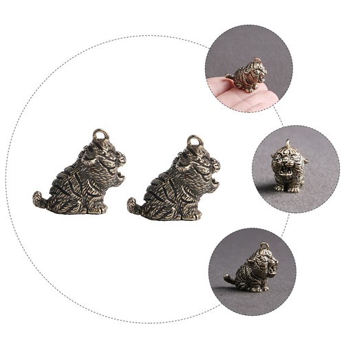 2pcs brass tiger shape - brass,