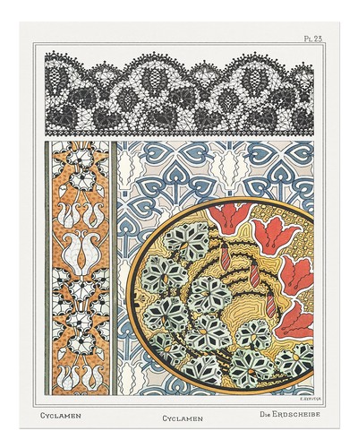 Elegant art nouveau cyclamen - nouveau,
